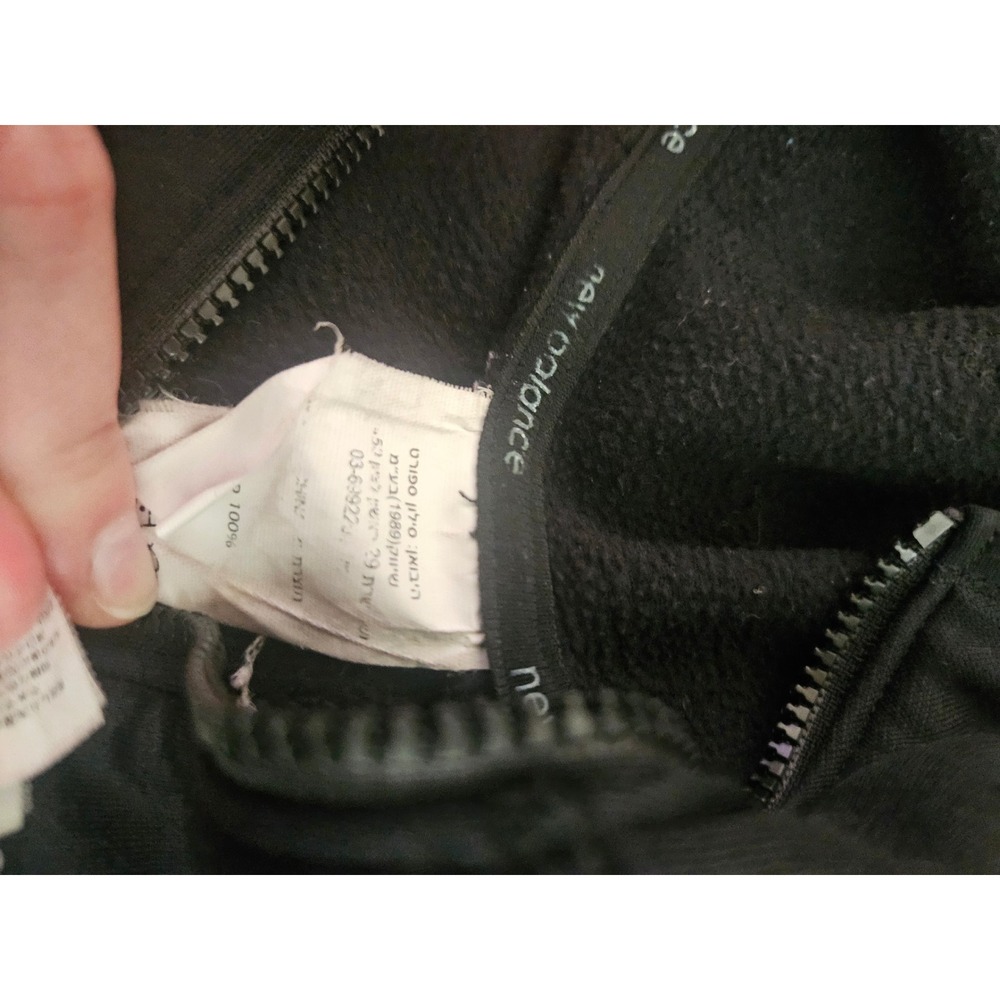 New Balance Full Zip Hoodie Womens Medium Black Excellent Hebrew Graphic Fleece - Picture 10 of 12